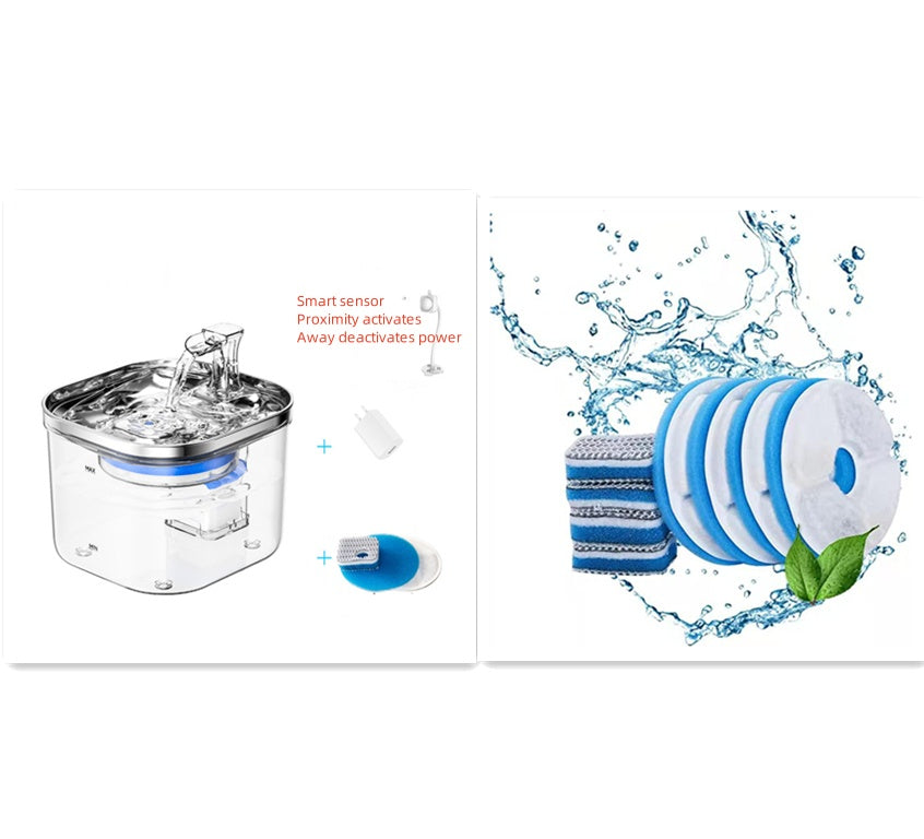 PetHydraLife Flow 2L stainless steel pet water fountain - alternate product view 11