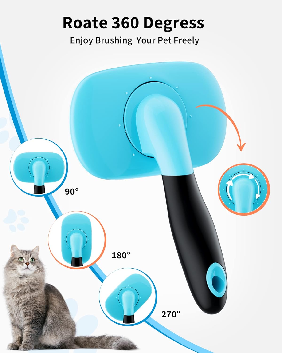 PetHydraLife shedding and grooming brush for cats and dogs - alternate product view 9