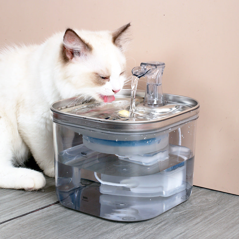 PetHydraLife Flow 2L stainless steel pet water fountain