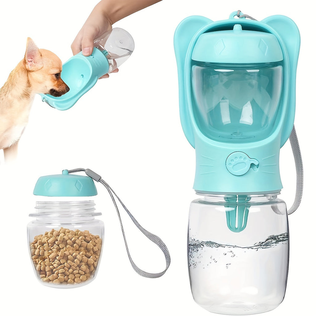 PetHydraLife 2-in-1 portable pet water bottle with food compartment