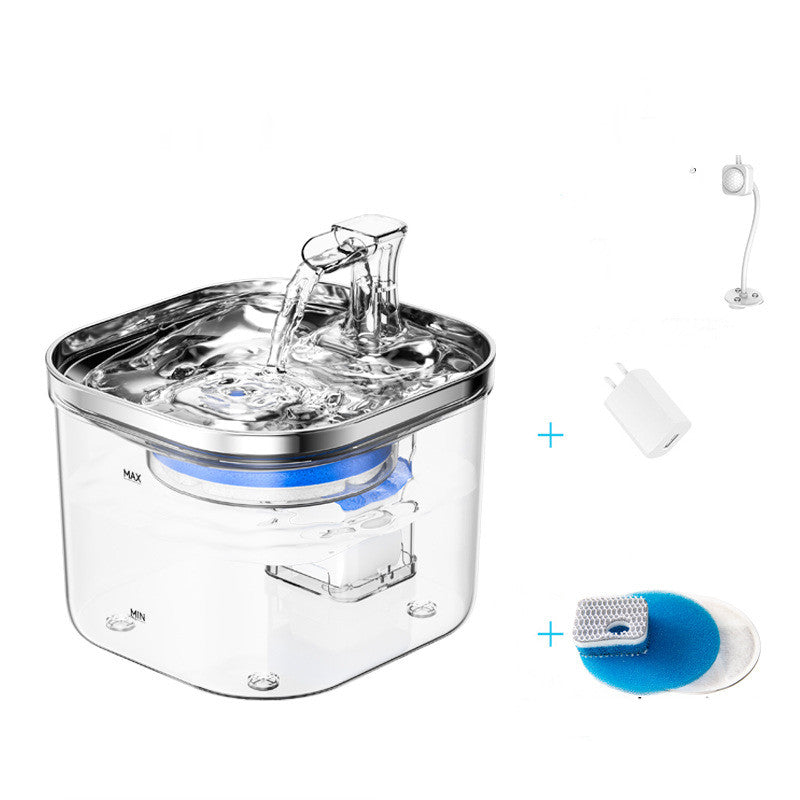 PetHydraLife Flow 2L stainless steel pet water fountain - alternate product view 3